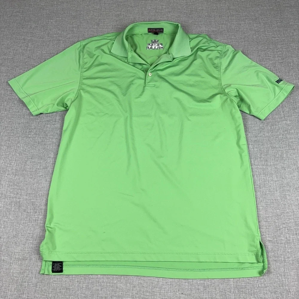 Peter Millar Polo Shirt Mens Large Green Summer Comfort Golf Short Sleeve